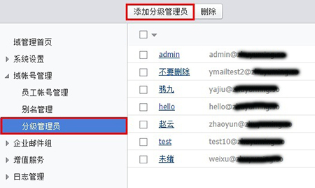 添加分级管理员 添加分级管理员